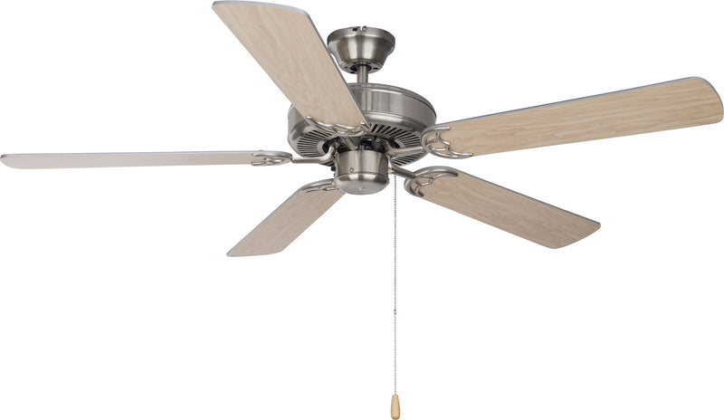 Basic-Max 52" Ceiling Fan, Silver/Maple Blades