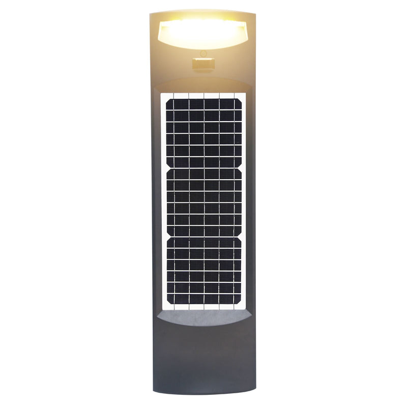 Solar Pillar Commercial Bollard, 500 Lumens, 19W, Grey