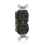 Commercial Spec Grade Duplex Receptacle, 15 Amp, 125V, Black