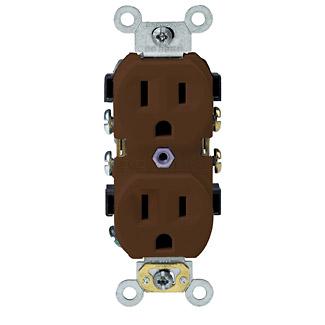 Commercial Spec Grade Duplex Receptacle, 15 Amp, 125V, Ivory