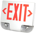 LED Die-Cast Exit/Emergency Combo, Red or Green Lettering, White Housing, Single Face