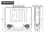 LED Die-Cast Exit/Emergency Combo, Red or Green Lettering, White Housing, Single Face