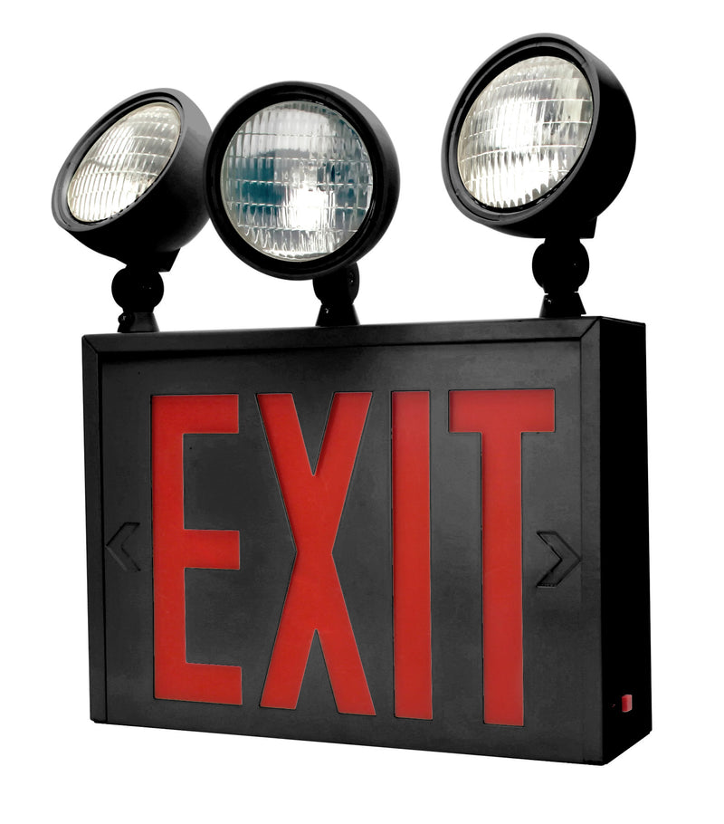 New York City Approved LED Exit/Emergency Combo, 2/3 Heads, Single Face