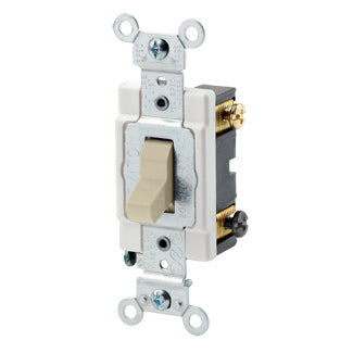 Commercial Spec Double Pole Toggle Switch, 20 Amp, 120/277 Volt, Ivory