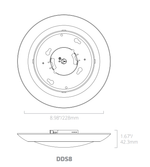 8 Inch LED Disk Downlight, Surface Mount, 120V, CCT Selectable