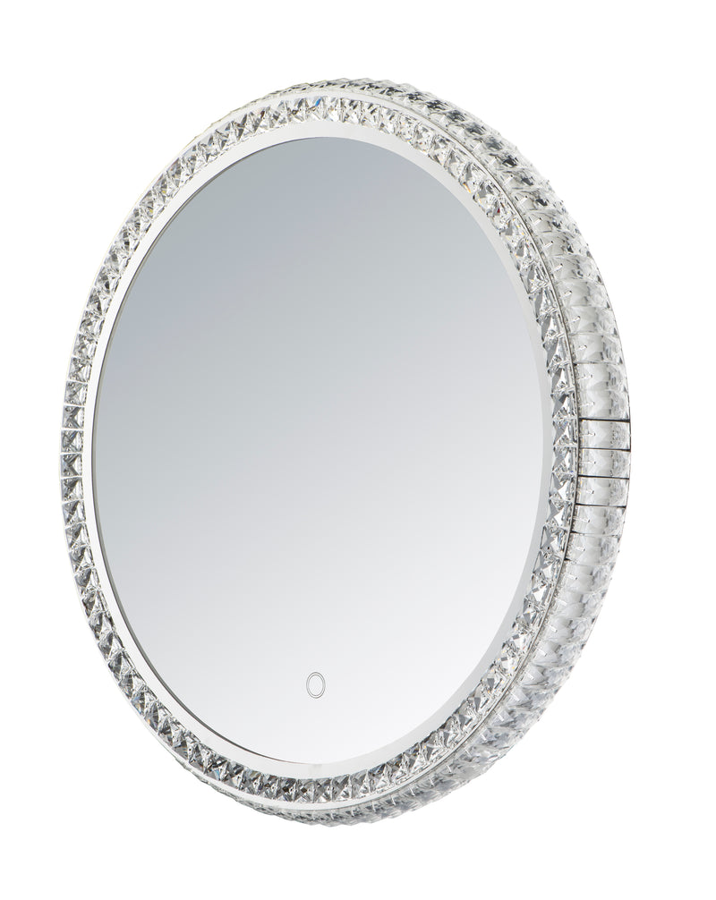  LED Crystal Round Mirror E42002-20 Decor