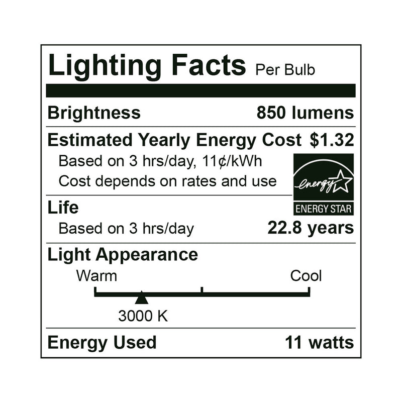 25PK LED BR30 Bulb, 11 Watt, 120V, 850 Lumen, 2700K, 3000K, 4000K, 5000K