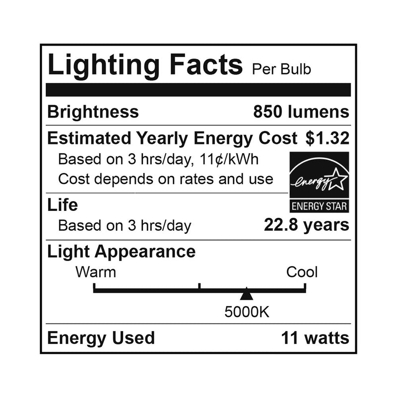 25PK LED BR30 Bulb, 11 Watt, 120V, 850 Lumen, 2700K, 3000K, 4000K, 5000K