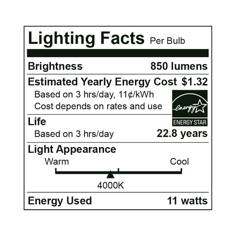 25PK LED PAR30 Bulb, 11 Watt, 120V, 850 Lumens, 2700K, 3000K, 4000K, 5000K