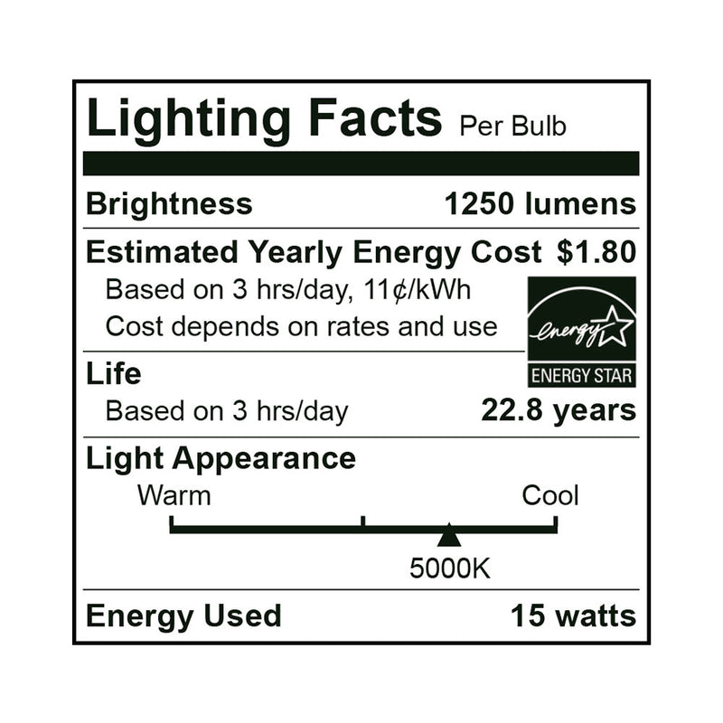 25PK LED PAR38 Long Neck Directional Bulb, 15W, 120V, 2700K, 3000K, 4000K or 5000K