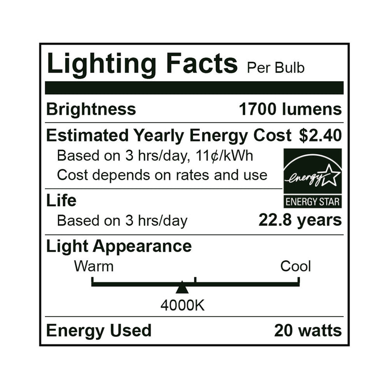 25PK LED PAR38 Bulb, 20 Watt, 120V, 1700 Lumens, 2700K, 3000K, 5000K