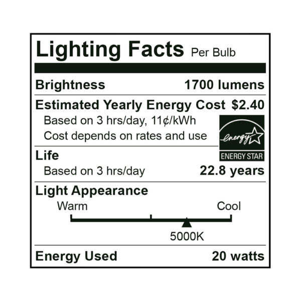 25PK LED PAR38 Bulb, 20 Watt, 120V, 1700 Lumens, 2700K, 3000K, 5000K