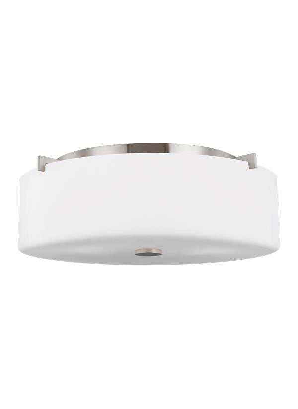 Large Three Light Flush Mount Finish: Brushed Steel - FM312EN3/BS