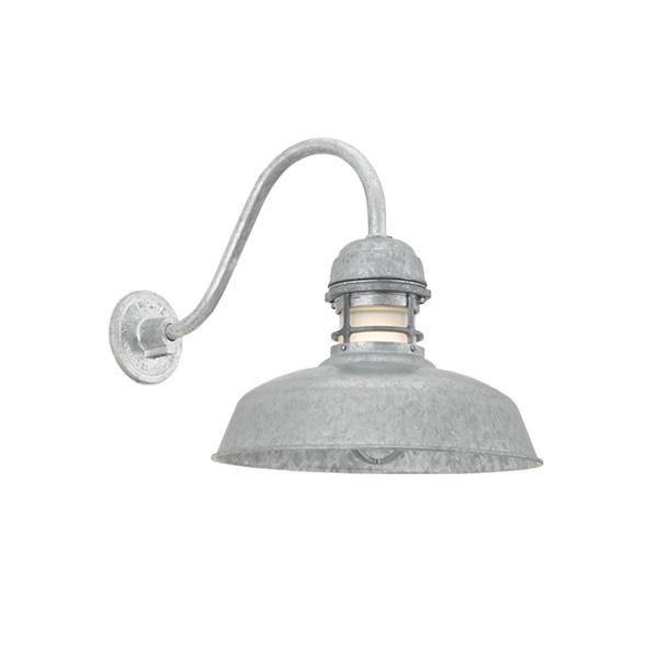 Hi-Lite 14" Castguard Warehouse Shade (Galvanized Finish, shown with 14.5" B1 goose neck)