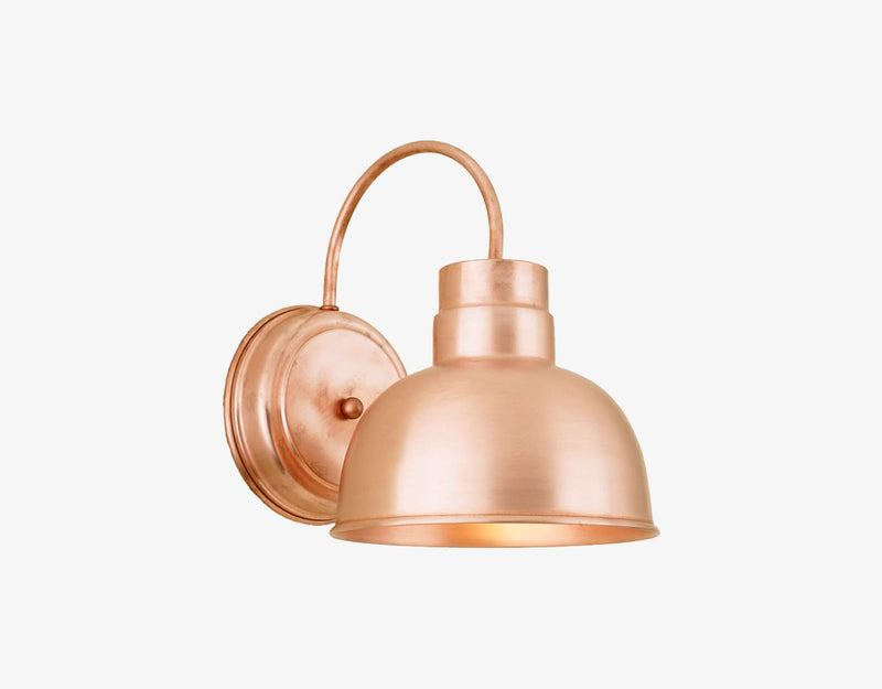 Hi-Lite Deep Bowl Shade Wall Light (Raw Copper Finish, shown w/ 8" shade)