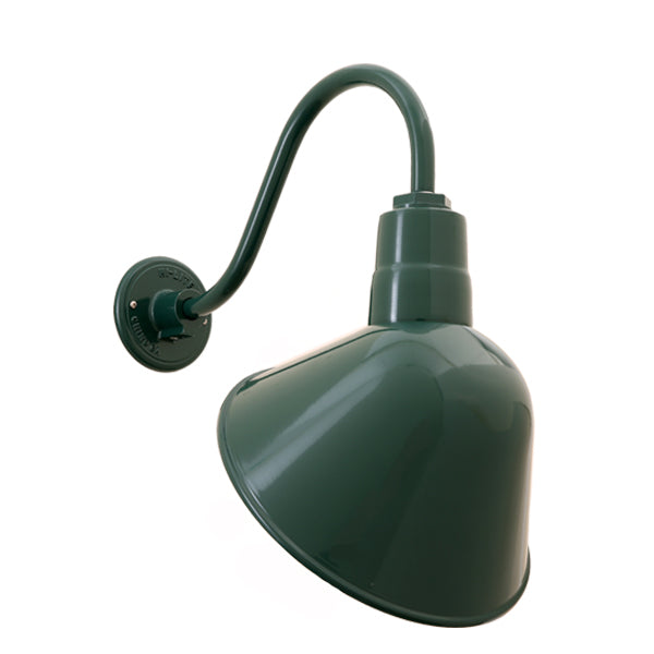 Hi-Lite 12" Angle Shade (Dark Green Finish, shown w/ 14" B-1 goose neck arm)