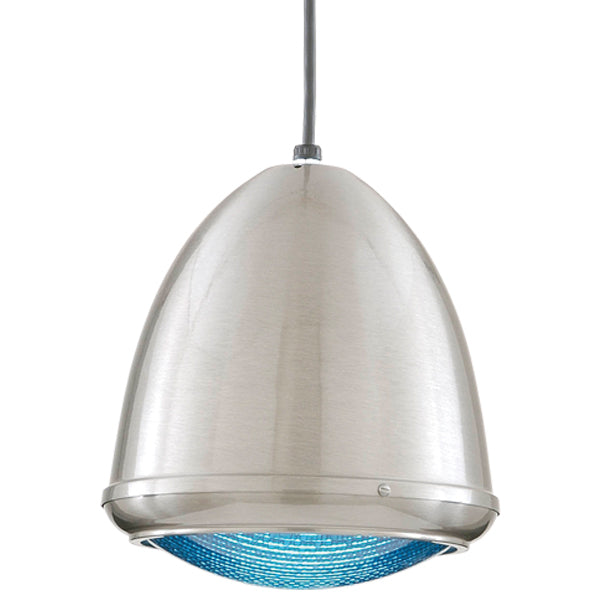 Hi-Lite Pendant, MC Headlight Collection (Satin Steel Finish w/ Blue Lens)