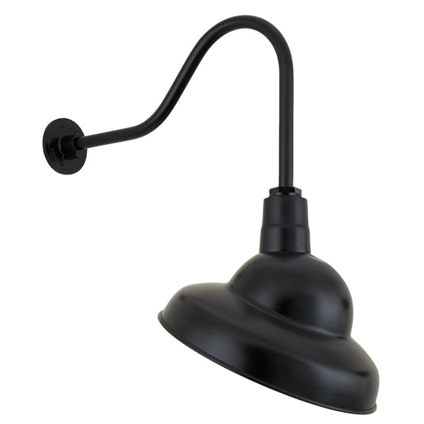 Hi-Lite 16" Emblem Angle Shade (Black Finish, shown w/ 22.25" HL-H goose neck arm)