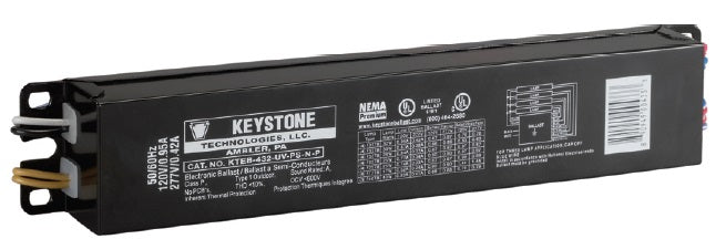 Keystone Electronic Ballast, 4 or 3 Lamps, F32T8, F25T8, F17T8, F40T8 or PLL