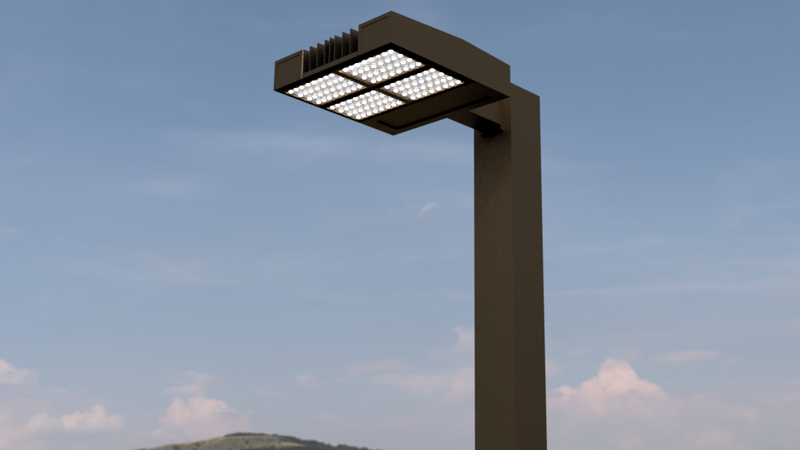 Picture Just To Show Pole Setup with Fixture (Fixture Pictured is Not Actual Fixture)