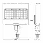 LED Architectural Flood Light with 1/2" Knuckle, Selectable Wattage 15/20/30/50 Watts, Selectable CCT 120-277V, Bronze or White Finish