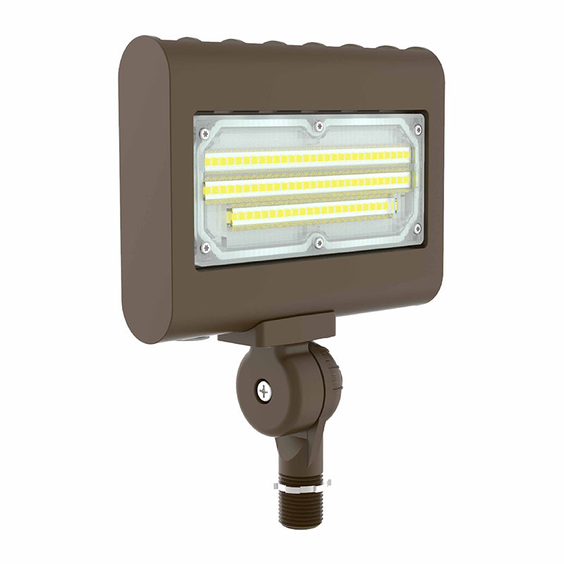 LED Architectural Flood Light with 1/2" Knuckle, Selectable Wattage 10/15/20/30W, 3000K, 4000K, or 5000K, 120-277V