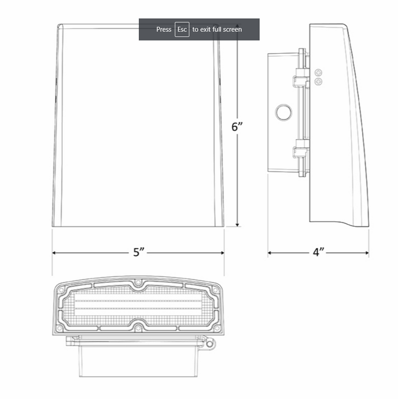 LED Adjustable Cutoff Wall Pack, 12 Watt, 1500 Lumens, CCT Selectable, 120-277V