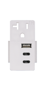 5.8A Three USB Type A Wall Outlet Charger  with Single 20A Tamper-Resistant  Receptacle