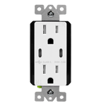 3.6A Dual USB Type C Wall Outlet Charger with 15A Tamper-Resistant Receptacle