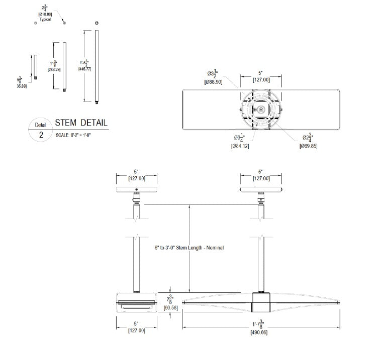 LED Pendant Downlight, 20 watt, 120-277V, Bronze or White Finish