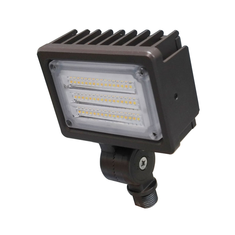 LED Flood Light, 2000 Lumens, CCT Selectable, 120-277V, Ground Stake Mount Option, Dark Bronze Finish