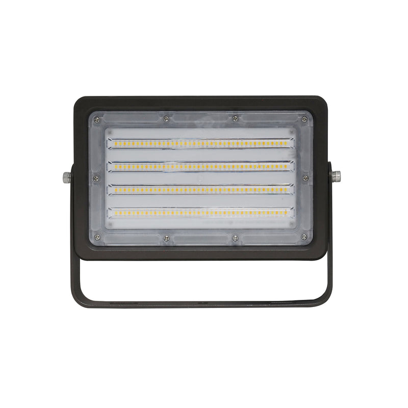 LED Flood Light, 4000 or 7000 Lumens, CCT Selectable, 120-277V, Yoke Mount and Ground Stake Mount Options, Dark Bronze Finish