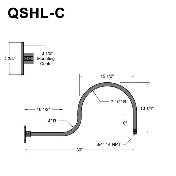 Quick Ship 10" Deep Shade Hi-Lite Gooseneck, Classic Collection, H-QSN16110 Series Oil Rubbed Bronze Finish