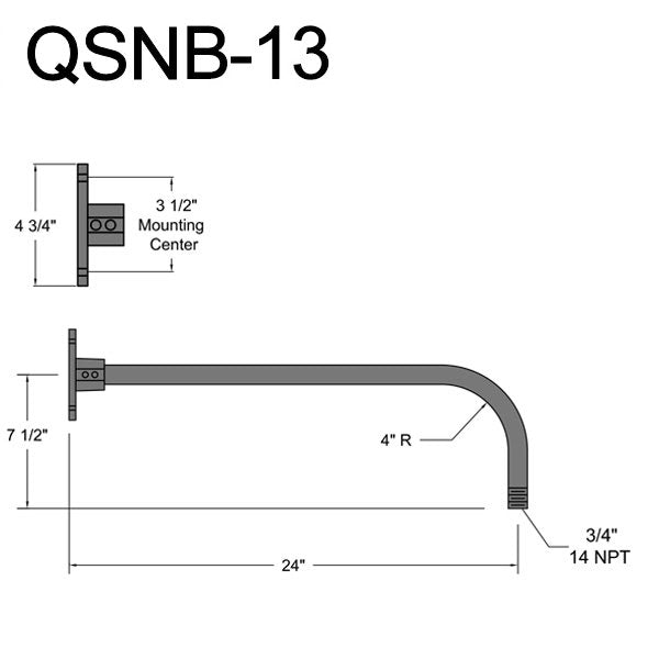 Quick Ship 14" Shade Hi-Lite Gooseneck, Warehouse Collection, H-QSN15114 Series (Black, White, Galvanized Finishes)