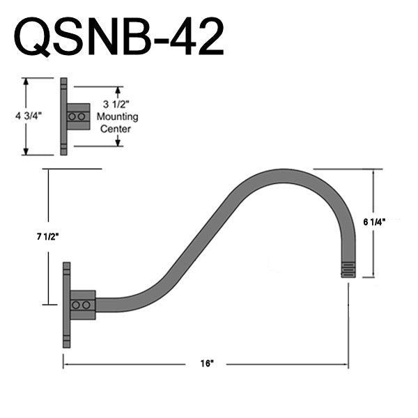 Quick Ship 16" Shade Hi-Lite Gooseneck, Warehouse Collection, H-QSN15116 Series Oil Rubbed Bronze Finish