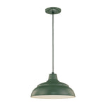 Millennium Lighting 14" Warehouse Cord Hung Pendant Satin Green Finish