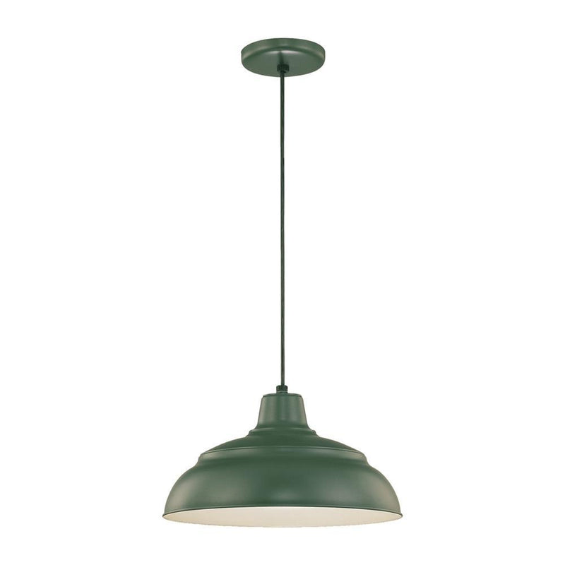 Millennium Lighting 14" Warehouse Cord Hung Pendant Satin Green Finish