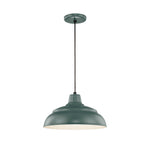 Millennium Lighting 17" RLM Warehouse Cord Hung Pendant (Available in Bronze, Galvanized, Black, Red, and Green Finishes)