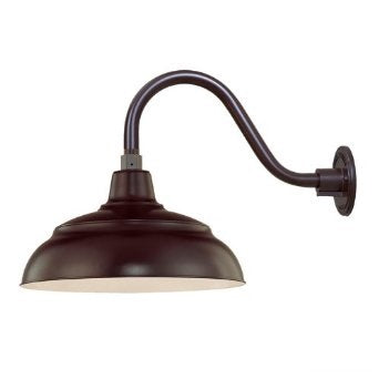 Millennium Lighting 14" Warehouse Shade - Architectural Bronze (shown w/ 14.5" gooseneck)