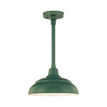 Millennium Lighting 14" Warehouse Shade - Satin Green (Shown with canopy kit and 12" stem)