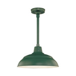 Millennium Lighting 17" Warehouse Shade - Satin Green (Shown with canopy kit and 12" stem)