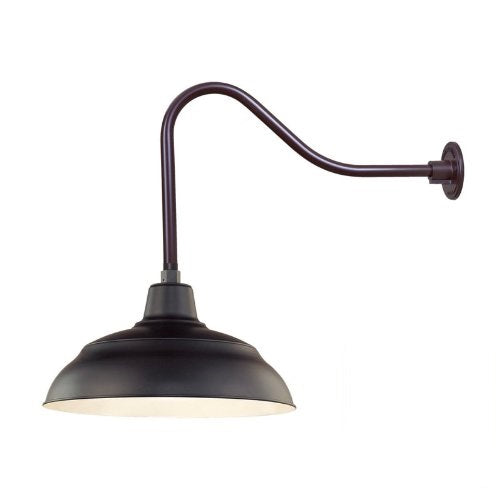 Millennium Lighting 17" Warehouse Shade Satin Black Finish (shown w/ 23" gooseneck)