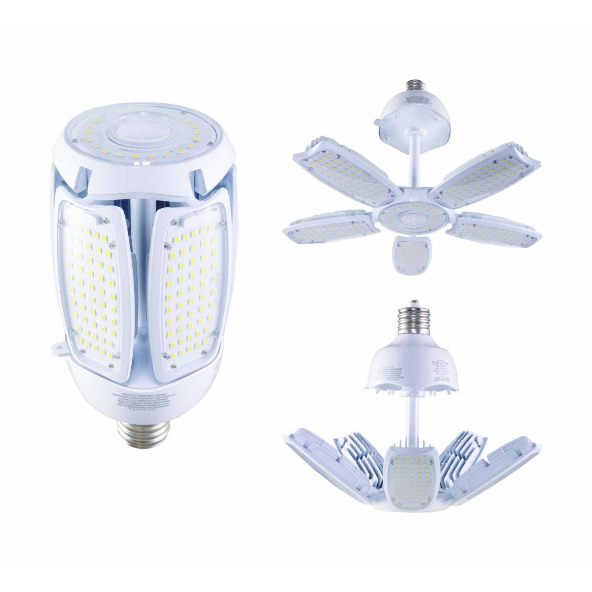 90 Watt LED HID Replacement; 5000K; Mogul Extended base; Adjustable Beam Angle; 100-277V