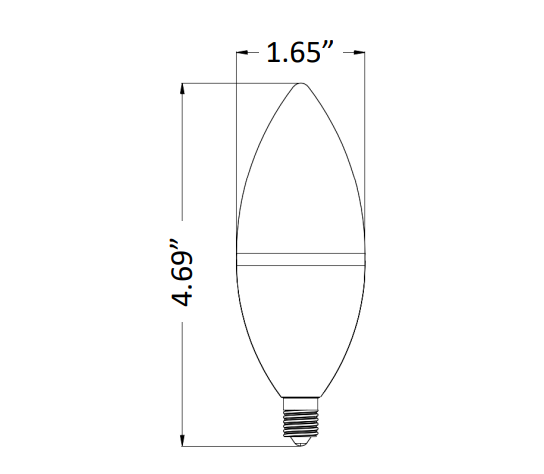 Smart App Compatible RGBW E12 Lamp, 325 Lumens, 4.5W, 120 Volts