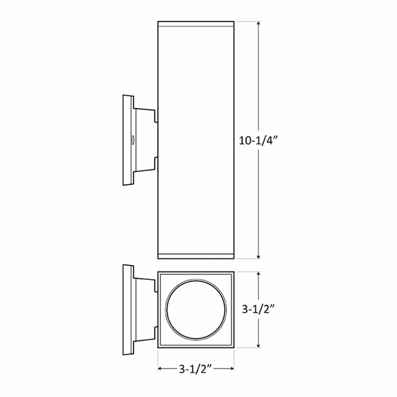 LED MCT Square Wall Mount Up/Down 4" Cylinder Lights, 1920 Lumens, 24 watt, 120 Volts, Selectable CCT, Available in Black, Bronze, Brushed Nickel, or White