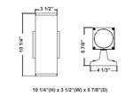 LED MCT Square Wall Mount 4" Cylinder Down Light, 960 Lumens, 12 Watt, 120 Volts, Selectable CCT, Available in Black, Bronze, Brushed Nickel, or White