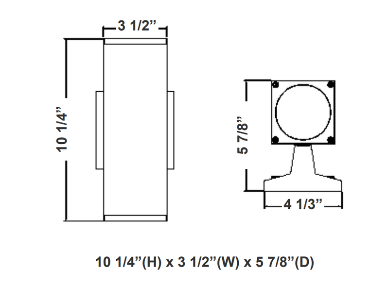 LED MCT Square Wall Mount 4" Cylinder Down Light, 960 Lumens, 12 Watt, 120 Volts, Selectable CCT, Available in Black, Bronze, Brushed Nickel, or White