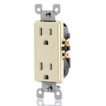 Tamper Resistant Duplex Receptacle, 15 Amp, 125V, Ivory