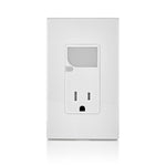 Combination Decora Tamper-Resistant Receptacle with LED Guide Light, 15A-125VAC, Color- White