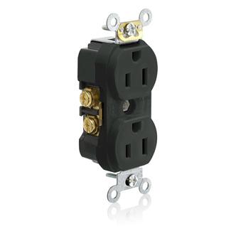 Tamper Resistant Narrow Body Duplex Receptacle, 15 Amp, 125V, Black